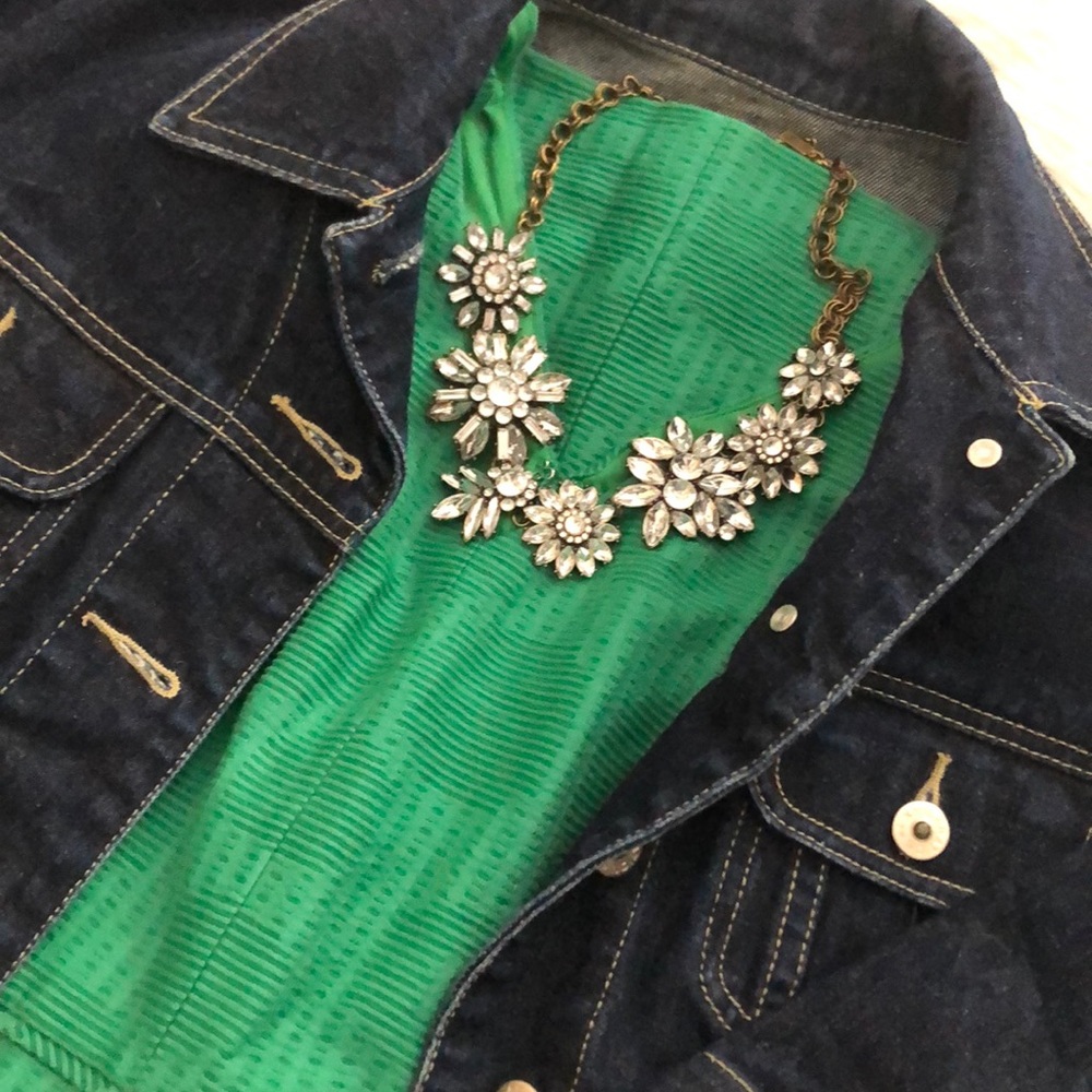 J Crew- green dress with pockets
